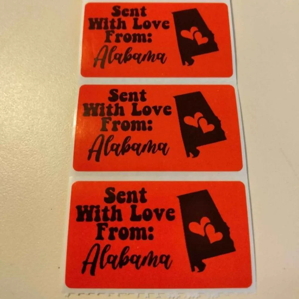 💙100 Alabama- Shipping Labels Thermal Packaging Stickers 2.25